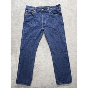Levis 501 Jeans Mens Measured 36x30 Blue Straight Leg Button Fly 100% Cotton